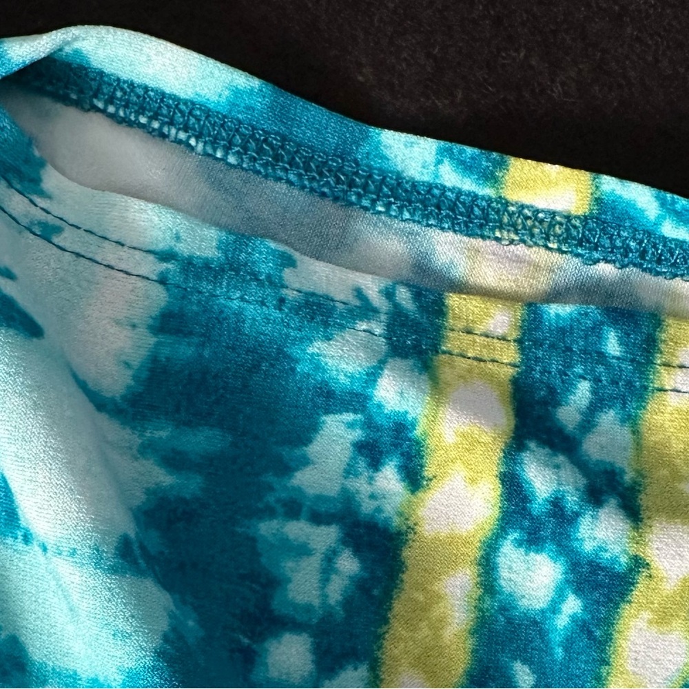Susan Graver Teal and Lime Patterned Top - Picture 3 of 4